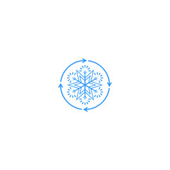 Freezer control icon logo design isolated on white background