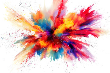 色鮮やかな爆発のイメージ　インク　絵の具　白