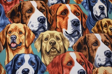 たくさんの犬の顔,Generative AI AI画像