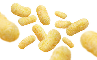 Flying delicious corn sticks, cut out