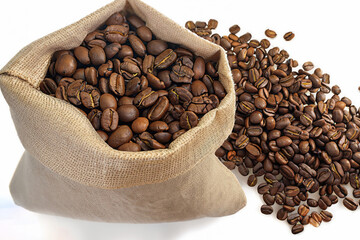 coffee beans in a sack