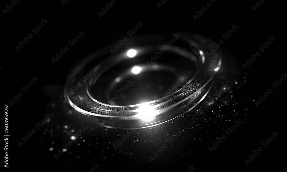 Wall mural glow swirl light effect. circular lens flare. abstract rotational lines on transparent background