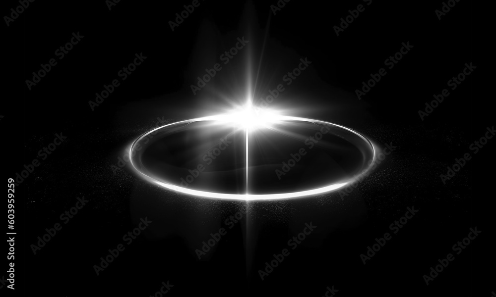 Wall mural glow swirl light effect. circular lens flare. abstract rotational lines on transparent background