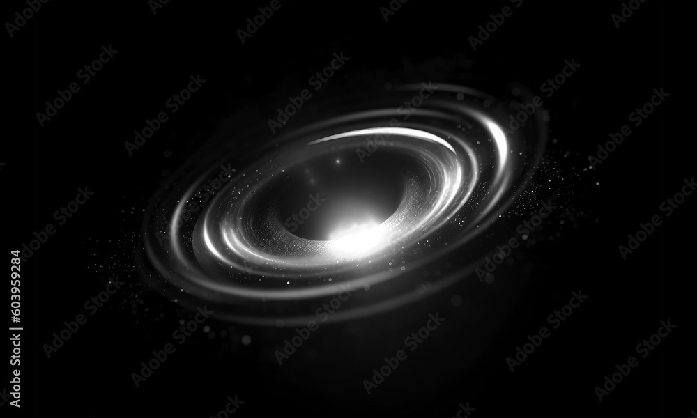 Wall mural glow swirl light effect. circular lens flare. abstract rotational lines on transparent background