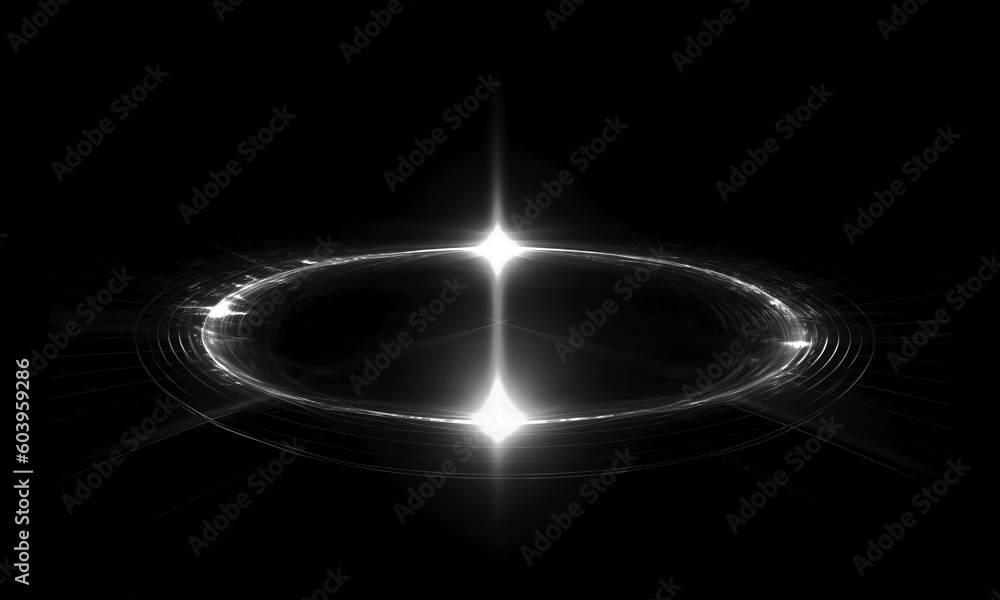 Wall mural glow swirl light effect. circular lens flare. abstract rotational lines on transparent background