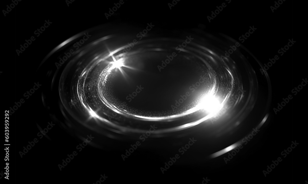 Wall mural glow swirl light effect. circular lens flare. abstract rotational lines on transparent background