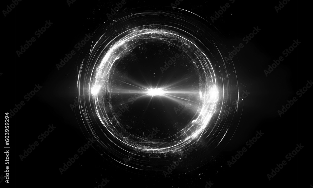 Wall mural glow swirl light effect. circular lens flare. abstract rotational lines on transparent background
