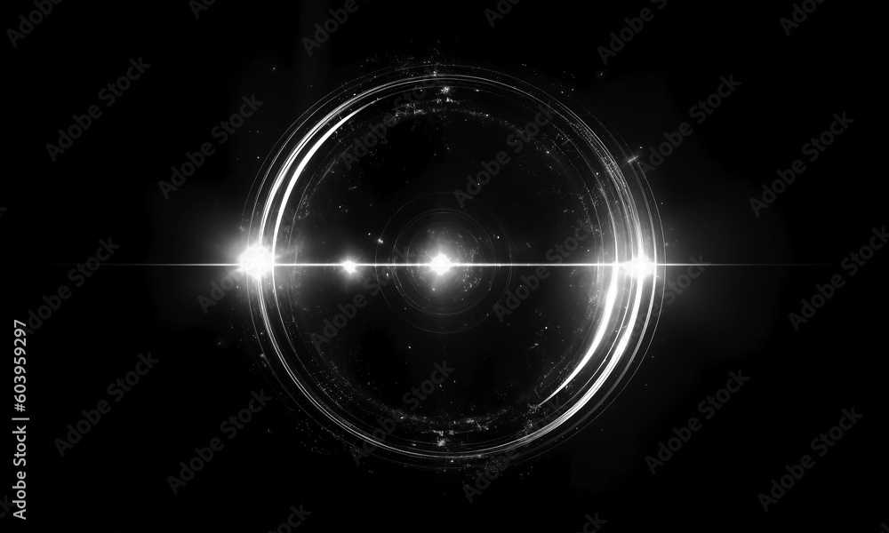 Wall mural glow swirl light effect. circular lens flare. abstract rotational lines on transparent background