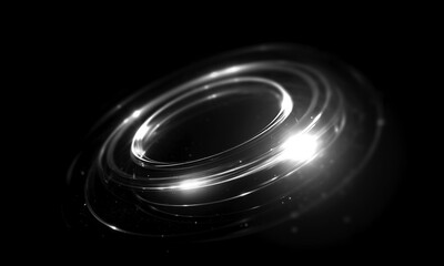 Glow swirl light effect. Circular lens flare. Abstract rotational lines on transparent background  © Vuang