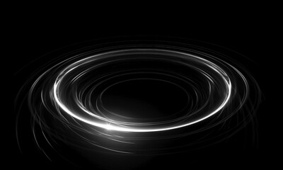 Glow swirl light effect. Circular lens flare. Abstract rotational lines on transparent background	