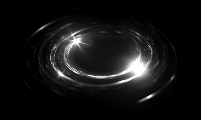 Glow swirl light effect. Circular lens flare. Abstract rotational lines on transparent background	