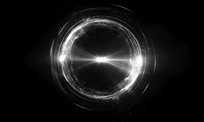 Glow swirl light effect. Circular lens flare. Abstract rotational lines on transparent background	