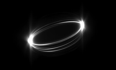 Glow swirl light effect. Circular lens flare. Abstract rotational lines on transparent background	