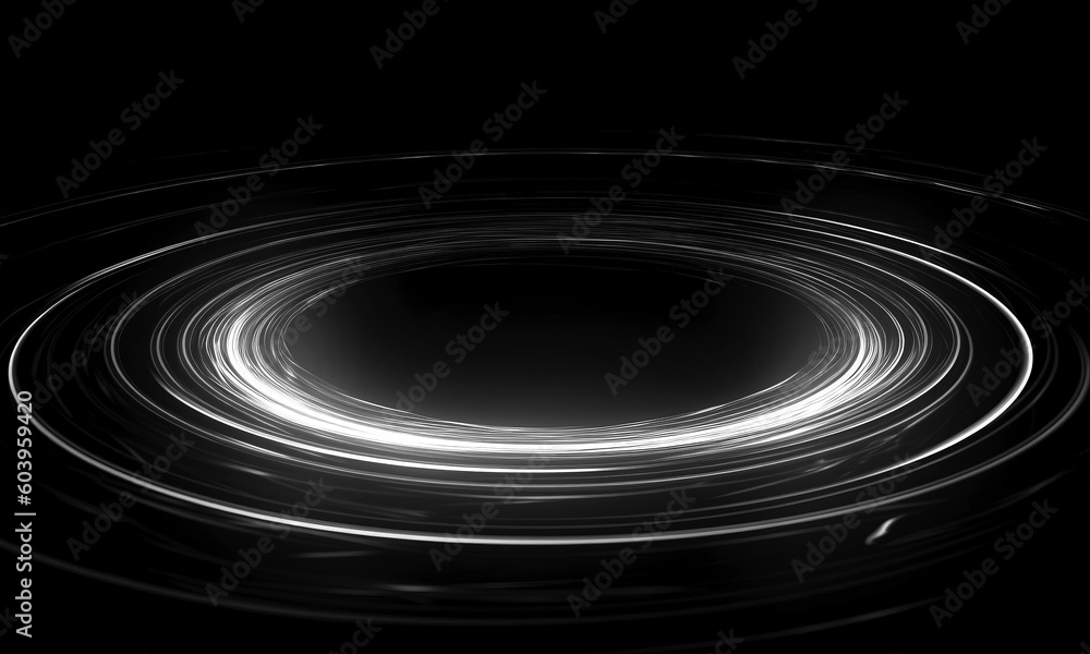 Wall mural glow swirl light effect. circular lens flare. abstract rotational lines on transparent background