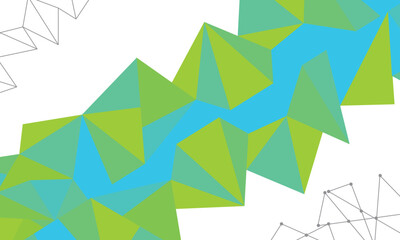 Polygonal background in blue and green color