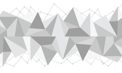 Polygonal background in white and grey color
