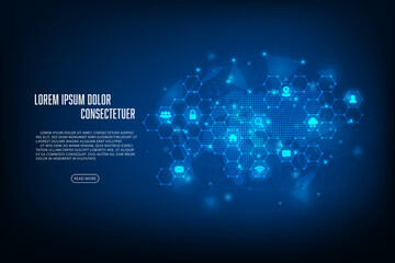 Vector technology internet of things concept. Technology internet automation system.