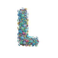 Cute Flowers 3D Alphabet or PNG Letters