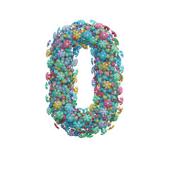 Cute Flowers 3D Alphabet or PNG Letters