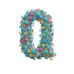 Cute Flowers 3D Alphabet or PNG Letters