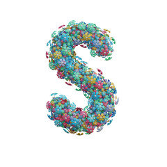 Cute Flowers 3D Alphabet or PNG Letters