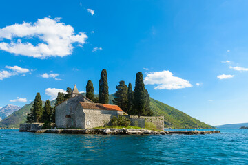 St George island off the coast of Perast in the Bay of Kotor. Montenegro - 603963284