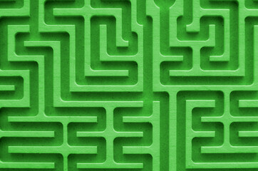 natural wooden green labyrinth, top view, environmental concept
