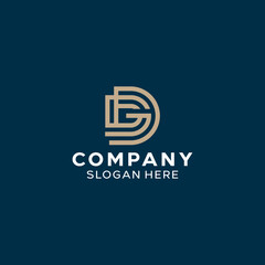 Letter DG GD Simple Modern Logo
