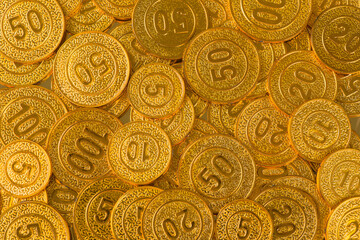 stack of gold coins business money.Finance and money exchange investment concept.