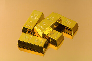 Gold bar stack. Business and finance concept. 