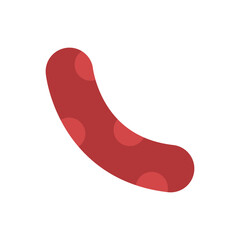 Grilled sausage vector illustration. Red sausage icon
