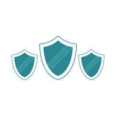 Shield protection icon set vector illustration.