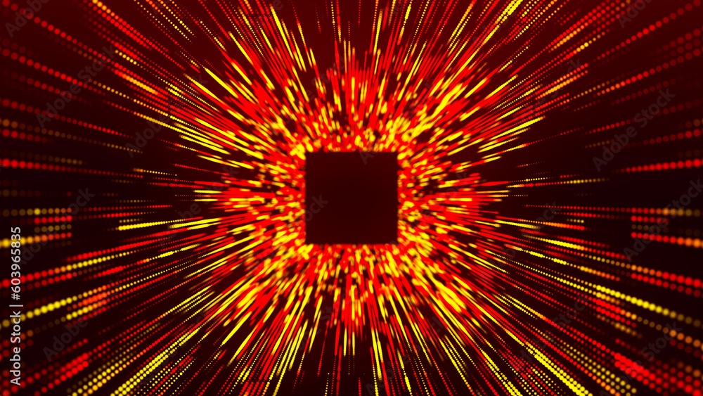 Poster colorful tunnel background. abstract digital background. big data visualization. data flow informati