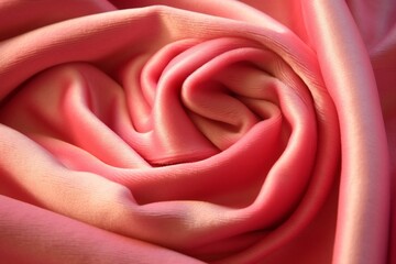 Pink Velvet Rose Fabric in Sunlight - Close-up Shot, Generative Ai