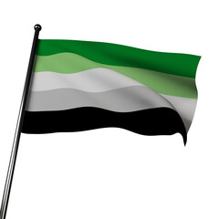 3D Aromantic Flag: Symbolizing Diverse Attractions