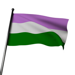 Genderqueer 3D Flag: Celebrating Gender Diversity