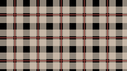 Beige and black plaid fabric texture