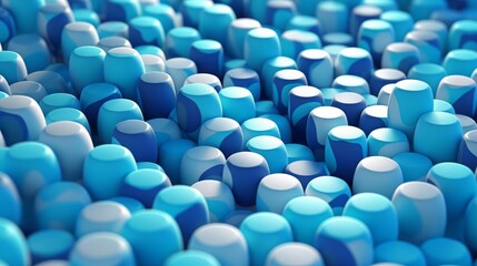Obraz premium Stylish Blue Cubes Data Grid. Illustration. Postprocessing Generative AI.
