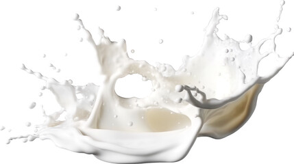 splash of white milk, transparent.