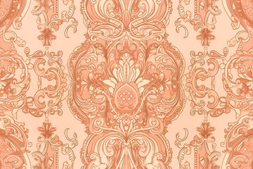 Obraz premium luxury peach gold baroque vintage ornament background