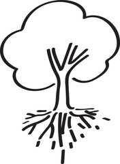 hand drawn side view of plant illustration