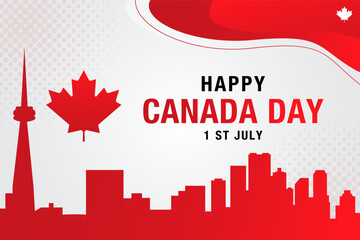 Vector gradient Canada day background