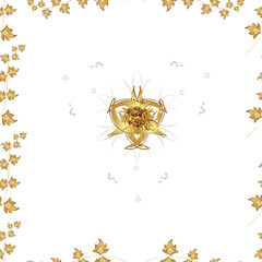 Seamless pattern with interesting doodles on white background. Vintage. Frame.