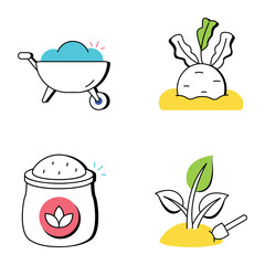 Pack of Harvesting Sketchy Icons

