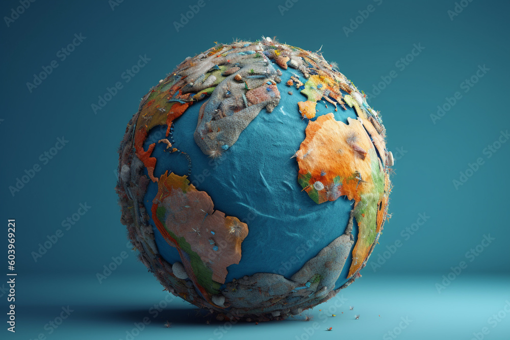 Leinwandbilder a globe-shaped earth made of recycled materials, representing the importance of sustainable practice