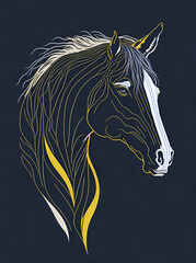 Horse head cartoon. AI generated illustration