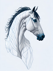 Horse head cartoon. AI generated illustration