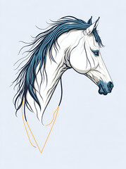 Obraz na płótnie Canvas Horse head cartoon. AI generated illustration