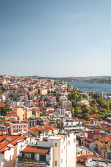 Fototapeta na wymiar A view of the city of Istanbul from the top of the Galata Tower, Turkey