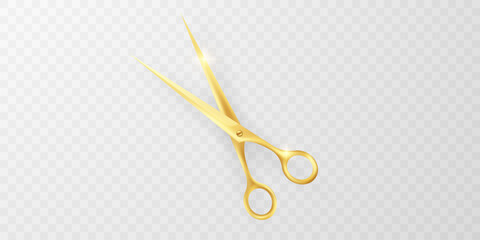 3D golden scissors design background vector illustration